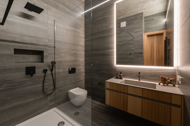Moderne badkamer met inloopdouche